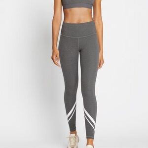 Tory Sport High-Rise Compression Melange Side-Pocket Chevron Leggings